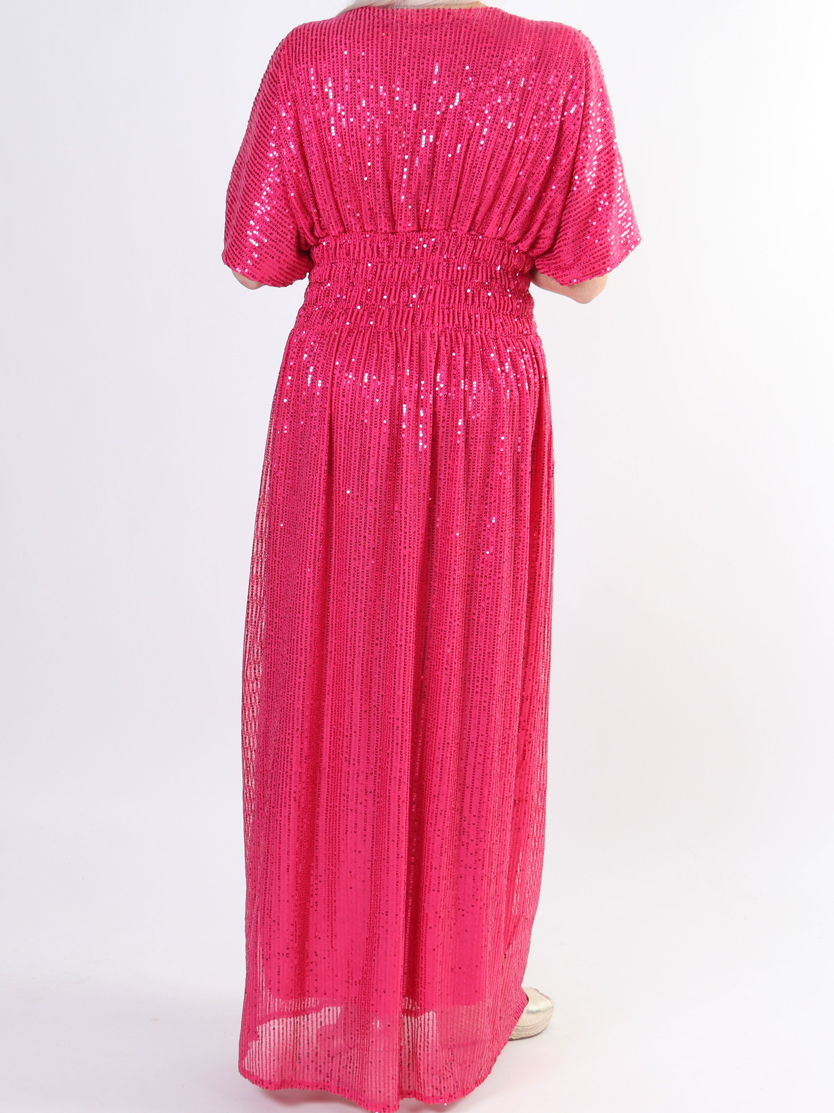 Pams Glitter - Lang smuk plus size kjole med pailletter